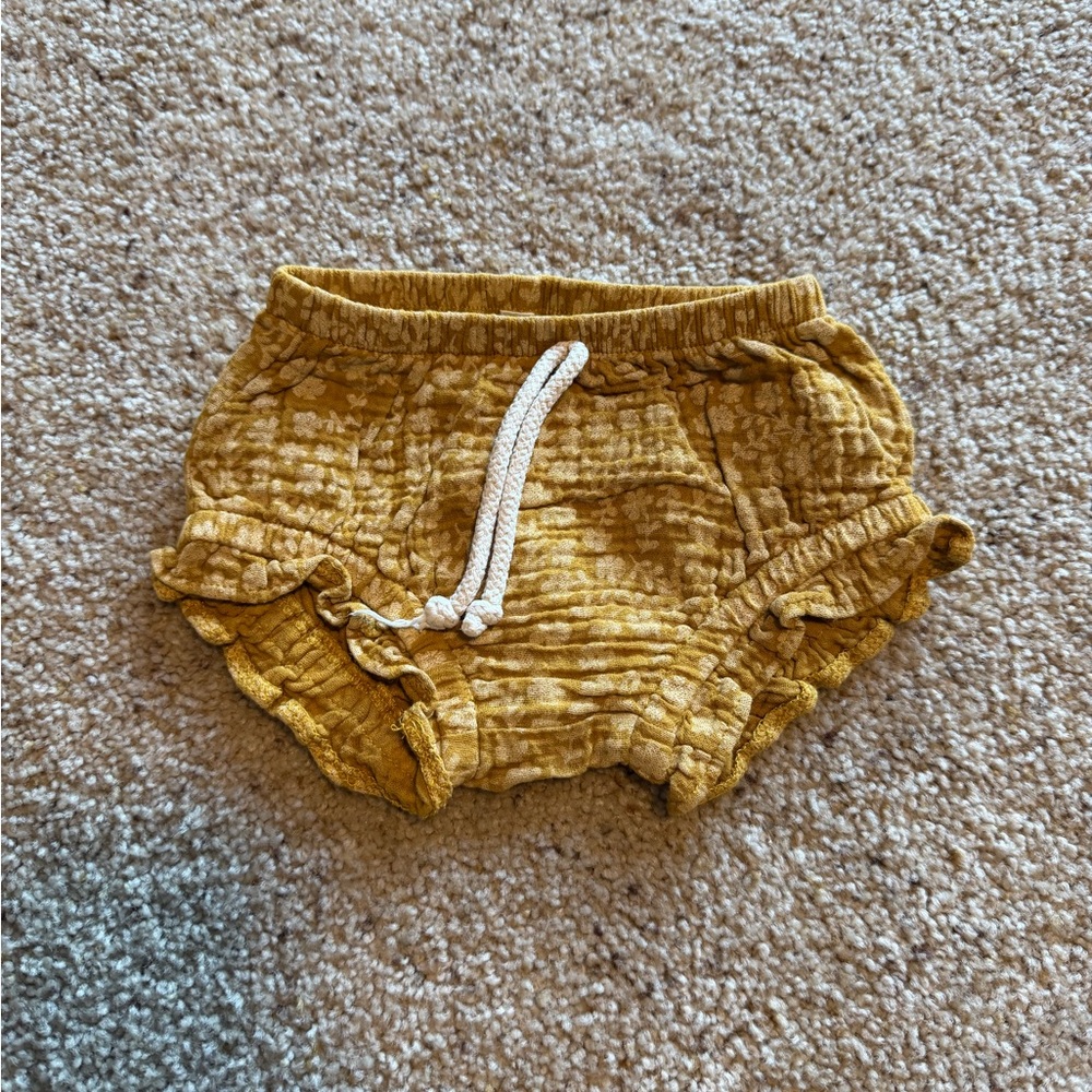 Wild Wawa Mustard Ruffle Baby Bloomers